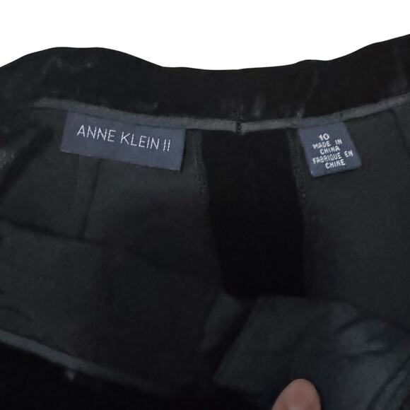 Anne Klein II Velvet Pants Black Wide Leg Trousers Quiet Luxury Womens 10 90’s - Picture 4 of 7
